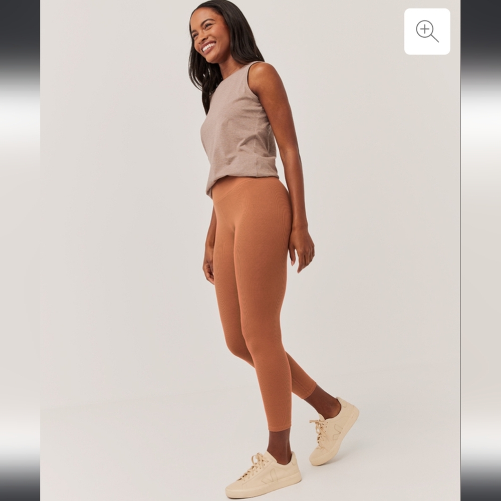 Pact amber brown ribbed high waist legging XL
